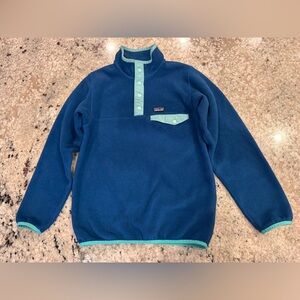 Patagonia Kids Teal and Blue Crewneck Sweater